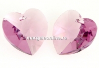 Swarovski, pandantiv inima, light amethyst, 14mm - x2