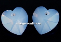 Swarovski, pandantiv inima, air blue opal, 14mm - x2