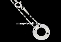 Link, disk, love+chain, 925 silver, 11.5mm - x1