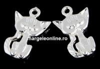Pendant, tomcat, 925 silver, 14.5x9.5mm - x1