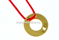 Link, disk, love, gold-plated 925 silver, 11.5mm - x1