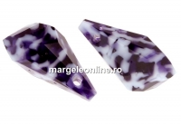 Swarovski, polygon drop pendant, mozaic purple, 21mm - x1