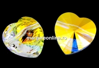 Swarovski, margele inima, aurore boreale, 14mm - x1