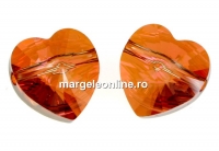 Swarovski, margele inima, crystal copper, 10mm - x2
