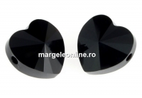 Swarovski, margele inima, jet, 10mm - x2
