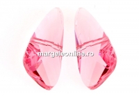 Swarovski, margele aripa, light rose, 23x10mm - x1