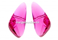 Swarovski, margele aripa, fucsia, 23x10mm - x1
