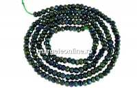Black spinel rainbow reflections, natural, faceted rondelle, 3mm