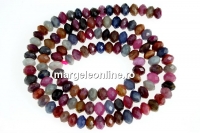 Multi sapphire and ruby, natural stone, faceted rondelle, 5-5.3mm