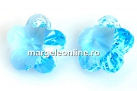 Swarovski, pandantiv floare, aquamarine, 14mm - x1