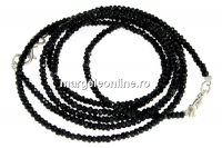Black tourmaline, natural stone, faceted rondelle, 2.8mm