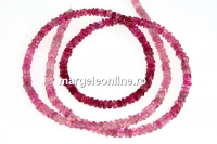 Pink tourmaline, natural stone, faceted rondelle, 3.3mm
