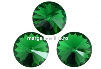 Swarovski, rivoli, dark moss green, 14mm - x1