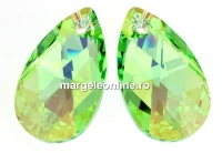 Swarovski, pandantiv picatura, peridot aurore boreale, 16mm - x1