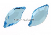 Swarovski, leaf cabochon, aquamarine, 10x5mm - x1