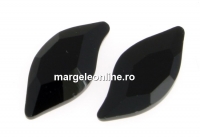 Swarovski, leaf cabochon, jet, 10x5mm - x1