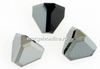Swarovski, pyramid cabochon, jet hematite, 6mm - x1