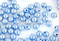 Swarovski one hole pearls, light blue, 4mm - x4