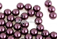 Swarovski one hole pearls, burgundy, 5mm - x4