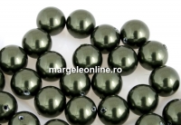 Perle Swarovski cu un orificiu, dark green, 8mm - x2