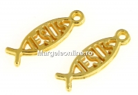 Charm simbol Hristic, auriu, 16x5mm - x10