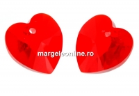 Swarovski, heart pendant, light siam, 14mm - x2