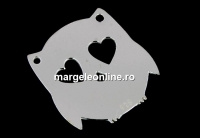 Link, in love owl, 925 silver, 15x15.5mm - x1