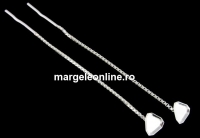 Earring findings, 925 silver, cube 4mm - x1pair