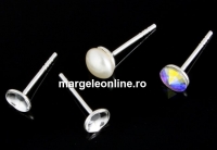 Baza cercei cupa de 4mm , argint 925 - x1 pereche