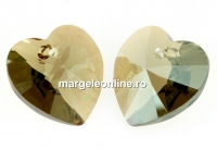 Swarovski, pandantiv inima, bl. diamond-gold shadow, 14mm - x2