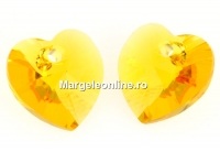 Swarovski, heart pendant, sunflower, 10mm - x2