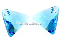 Swarovski, pandantiv triunghi, aquamarine, 16mm - x1