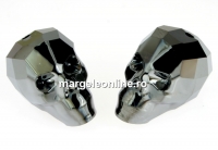 Swarovski, margele craniu, silver night 2X, 15x13mm - x1