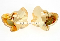 Swarovski, butterfly pendant, golden shadow, 18mm - x1