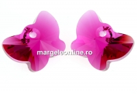 Swarovski, pandantiv fluture, fuchsia, 18mm - x1