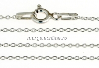 Chain, jump rings, oval, rhodium-plated 925 silver, 45cm - x1