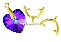 Pendant bail, gold-plated 925 silver, 10X3mm - x1