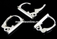 Earring findings, click, 925 silver, 16mm - x1pair