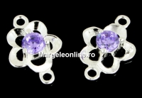 Link, flower, 925 silver, 12x8mm - x1