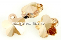 Swarovski, flower pendant, golden shadow, 18mm - x1