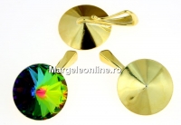 Pendant base, gold-plated 925 silver, rivoli 10mm - x1