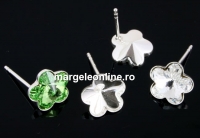 Earring findings, 925 silver, rivoli flower 10mm - x1pair