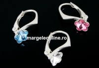 Earring findings, 925 silver, rivoli flower 6mm - x1pair