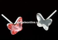 Earring findings, 925 silver, butterfly cabochon 8mm - x1pair