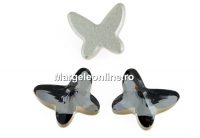 Swarovski, butterfly cabochon,  silver night, 12mm - x1