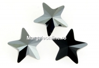 Swarovski, fancy star, jet hematite, 10mm - x1