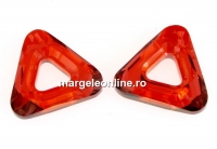 Swarovski, pandantiv triunghi, red magma, 14mm - x1