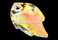 Swarovski, pandantiv frunza, aurore boreale, 26x16mm - x1