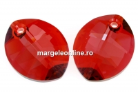 Swarovski, pandantiv frunza, red magma, 14mm - x1