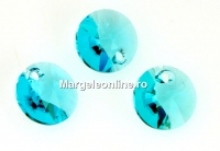 Swarovski, pandantiv rivoli, light turquoise, 8mm - x4